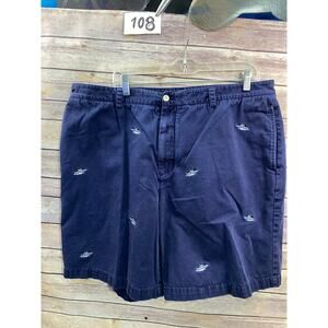 VINEYARD VINES by Shep & Ian Men Club Emboidered Boat Design Navy Blue Short 40